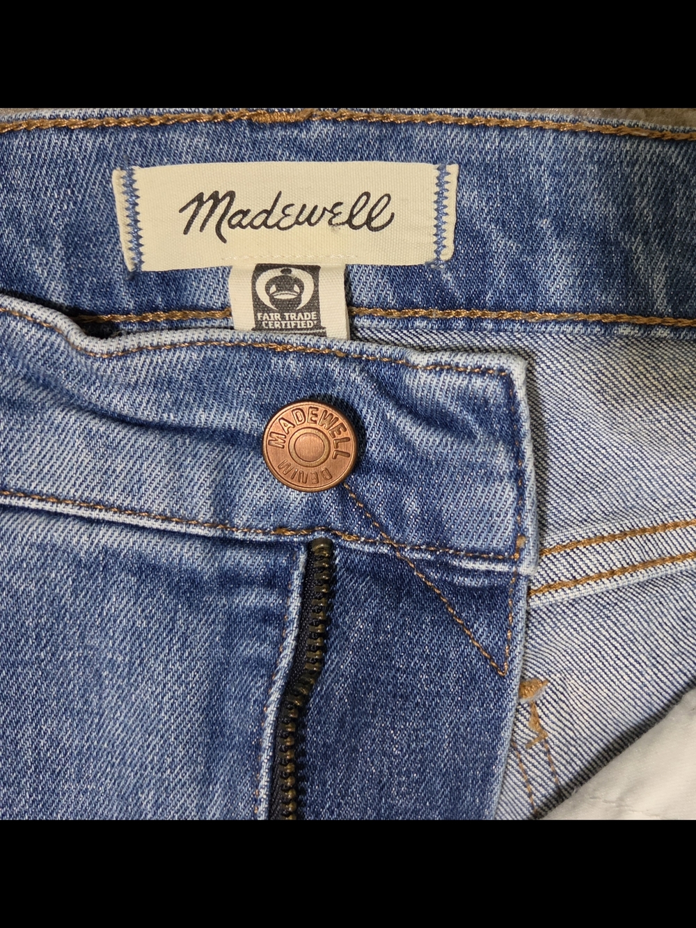 Madewell Medium Blue Denim Straight Leg Jeans Size 28 - Picture 6 of 15